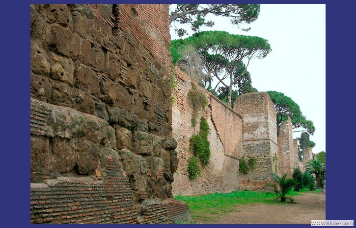 Testaccio - Scorcio delle Mura Aureliane - 3º secolo